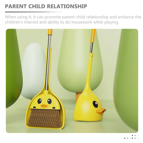 Balai d'intérieur pour tout-petits, petit canard jaune 1
