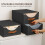 Large Stackable Fabric Storage Bins, Pull-out Closet Organizer, Compatible with Linen Closets, Bedroom/Office/Dorm, 3-Pack Black 5