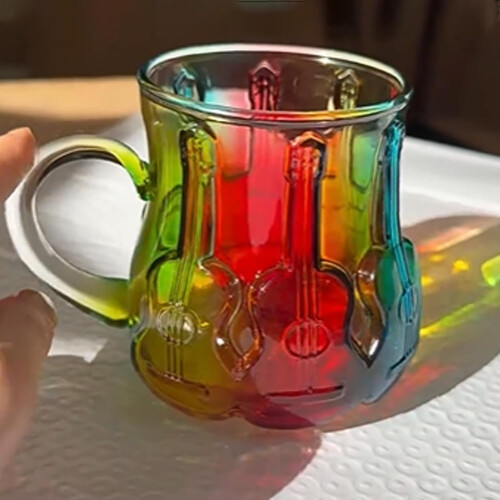 3D Guitar Borosilicate Glass Mug 350ml 1