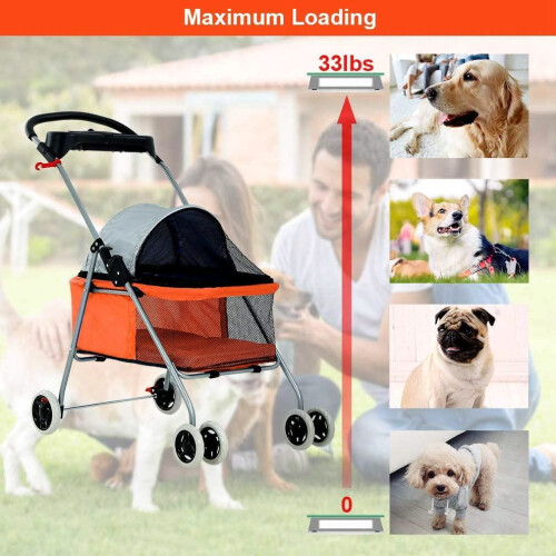 Pet Gear dog stroller folding waterproof 4-wheel 2