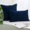 Marineblå stribet polyesterpude 20" x 20" (2-pak) 2