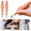 2PCS Wood Clay Pattern Roller Tool, Wooden Handle Pottery Tools with Stainless Steel Roller  and Rosewood Handle 3