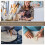 2PCS Wood Clay Pattern Roller Tool, Wooden Handle Pottery Tools with Stainless Steel Roller  and Rosewood Handle 2