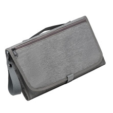Diaper Bag Backpack with Foldable Changing Station, Large Capacity, Waterproof, Stroller Hooks, Light Gray