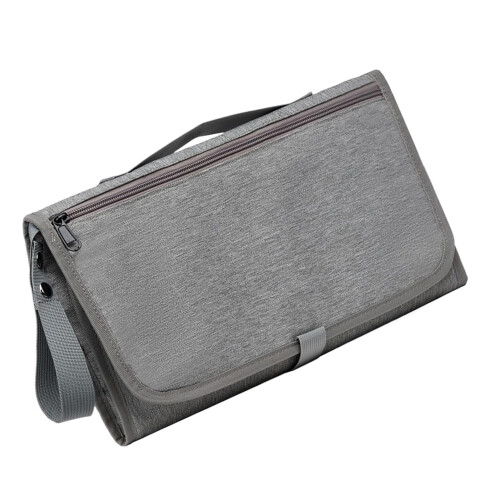 Diaper Bag Backpack with Foldable Changing Station, Large Capacity, Waterproof, Stroller Hooks, Light Gray