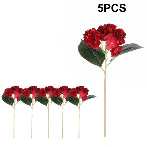 5 Pcs Artificial Hydrangeas 45cm Blue Red Gray White 1