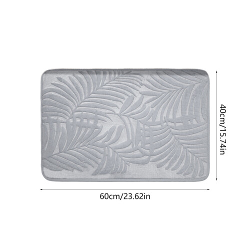 Non-Slip Absorbent Bathroom Mat 15.7x23.6in Grey 2