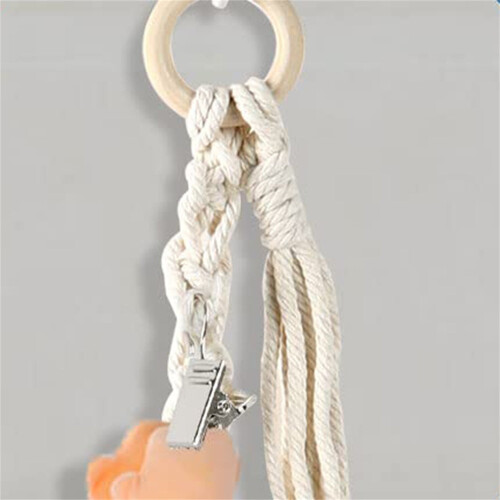 2-Pack Cotton Rope Toy Storage Chain with 20 Clips 2
