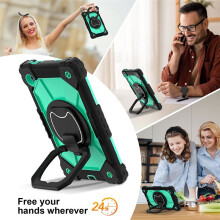 For Air 2024 Case Kids Tablet Stand Cover Silicone+PC for Air 13 Inches with Pen Tray,Black & Green