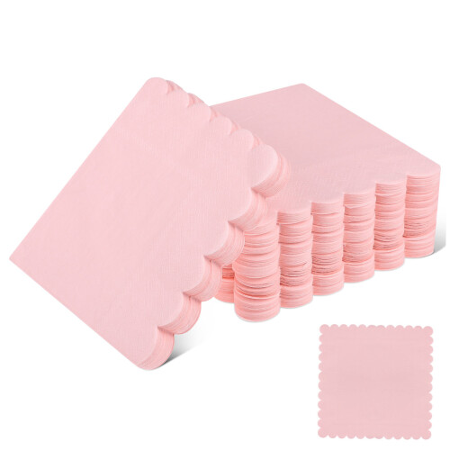 150 τεμάχια επίπεδη χαρτοπετσέτα μιας χρήσης για μωρά 25.00X25.00X0.10CM ροζ 2