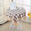 Round Linen Tablecloth 90x90cm Brown 5