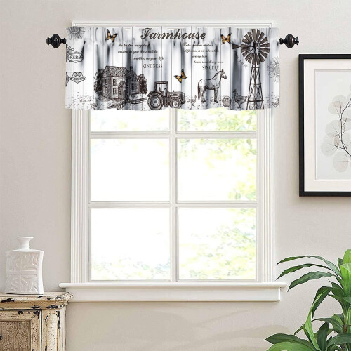 Farmhouse Kitchen Valance 54x18in Polyester 1