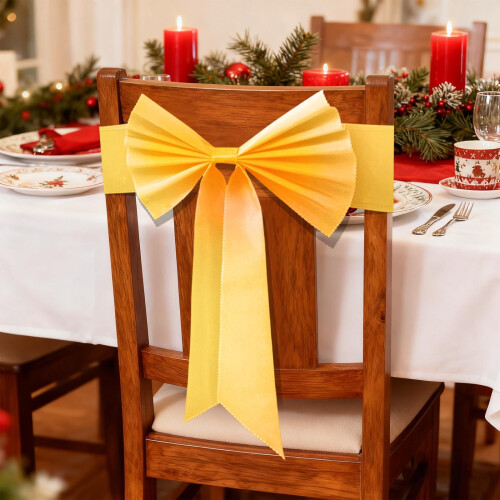Pre-Tied Chair Bow Sash Decor Polyester 37x28cm 1 Pc 1