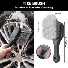 Car Wheel Brush Kit, Tire Brush, Wheel Cleaner Brush, Soft-Bristled Rim Cleaner Brush, Tire Shine Applicator Pad ,7 Pack