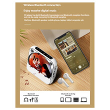 Przenośny Domowy Odtwarzacz Muzyczny CD + Zdalnego Sterowania Odtwarzacz CD 5.1 Osłona Przeciwpyłowa Radio Boombox Wyświetlacz dla