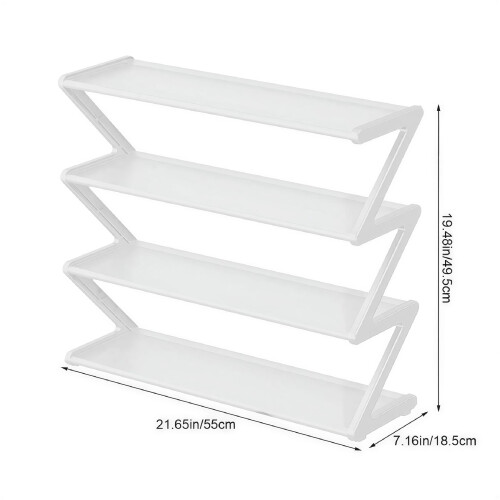 Range-chaussures de porte en acier blanc à 4 niveaux 1