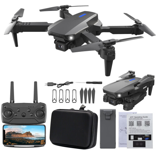 Drone με κάμερα για ενήλικες, ρυθμιζόμενο φακό, απογείωση/προσγείωση με ένα πλήκτρο, 2