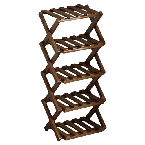 Bamboo Shoe Rack Foldable 2-6 Tier Brown 1