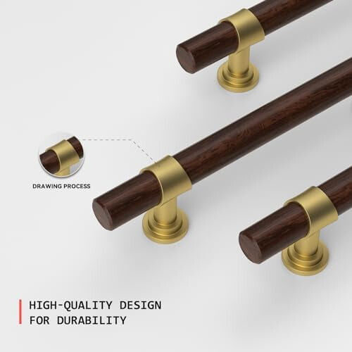 Gold Cabinet Knobs Walnut Wood Grain Metal 25 Pack 2