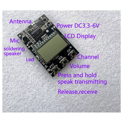 FM Walkie Talkie Circuit Board FM Receiver Board Multi-Function FM Transmitter Receiver 7 Frequency 27-480MHz DC3.3-6V 2