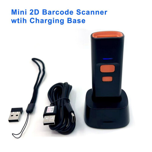 BT 2D Barcode Reader with Charge Base for Mobile Phone  Wireless Barcode Scanner  1D 2D QR Bar Code Reader 1