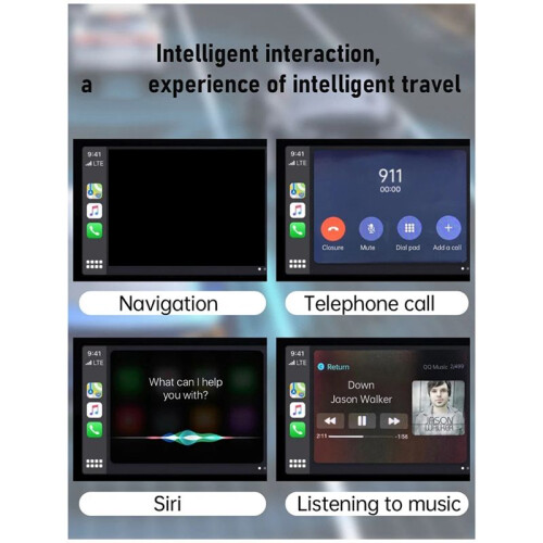 Adattatore per Auto Android Wireless Carplay 2 In 1 Cablato per  Car Ai Box Wireless per  per  per  Plug e 2