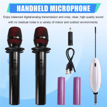 UHF-Drahtloser Wiederaufladbarer Mikrofon-Expander, 6,5-mm-Mikrofonmischer, Mehrkanal-Eingangs-Expander