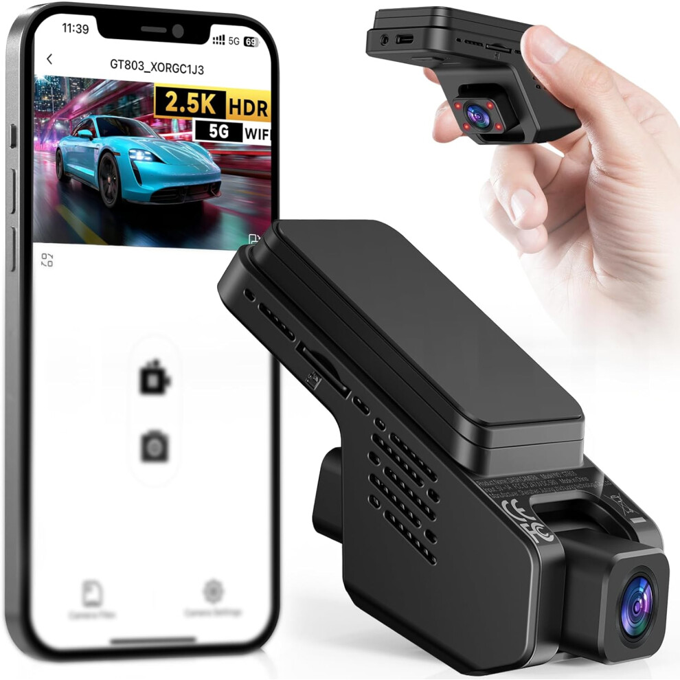 Veement Dash Cam Front And Inside 2.5K+1080P Mini Camera For Cars 24H Parking Mode, Loop Recording, With 32Gb Card 609832669739