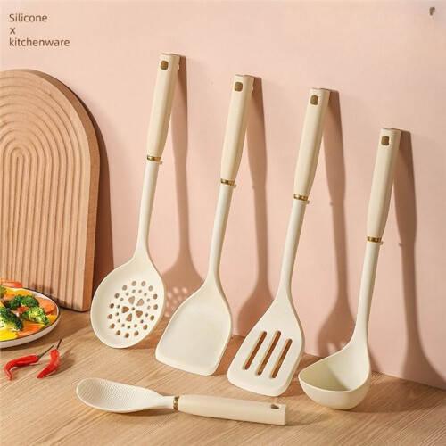 Silicone Handle Kitchen Utensils Silicone Kitchen Utensils 5-Piece Set Silicone Shovel Spoon Colander Kitchen Tools 2