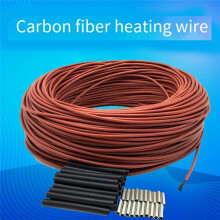 12K HEAT 50M 12K 33Ω/M Cable Calefactor de Fibra de Carbono Cable Calefactor de Piso de 3MM Cable Calefactor de Silicona de Alta Temperatura
