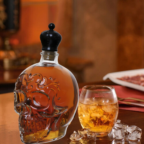 Καράφα Ουίσκι από Γυαλί Skull Borosilicate 750ml 1