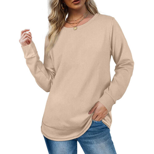 Γυναικεία T-shirts με μακριά μανίκια, φθινοπωρινό-χειμωνιάτικο, μονόχρωμα, με 1