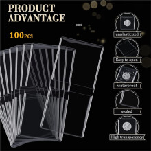 200 Pcs Vinyl Coin Flips for Long Term Storage, Double Pocket Coin Sleeves (2.48 X 5.35 Inch)