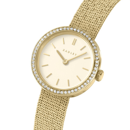 Radley RADLEY Gold Plated 27mm Stone Set Mesh Watch 1