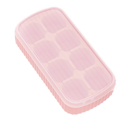 Silicone Square Ice Cube Tray with Lid, 8-Cavity, 14 x 6.8 1
