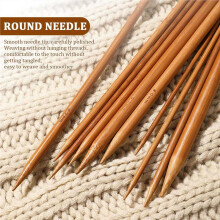 75pcs 20cm Bamboo Knitpicks Knitting Needles Set Double Pointed Carbonized Knit Yarn Weave (2.0mm-10mm)