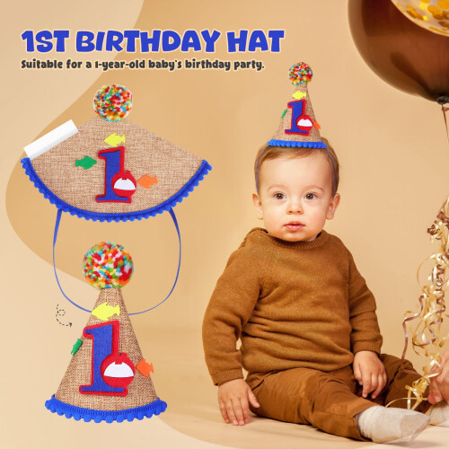 YEAHIBABY Καπέλο για Πρώτα Γενέθλια Πολύχρωμο1Σετ8,7x5,9x1,1Εκ. 2