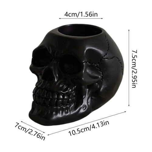 Halloween Skull Candle Holder Resin Desktop Decor 1pc 2