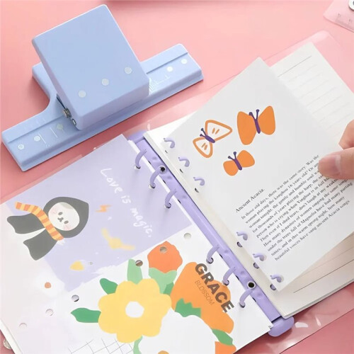 Multi-Function 3-Hole Punch, Small Hand Punch, Can Bind 6 Sheets of Paper, Suitable for Scrapbooking and Paper Crafting. 2