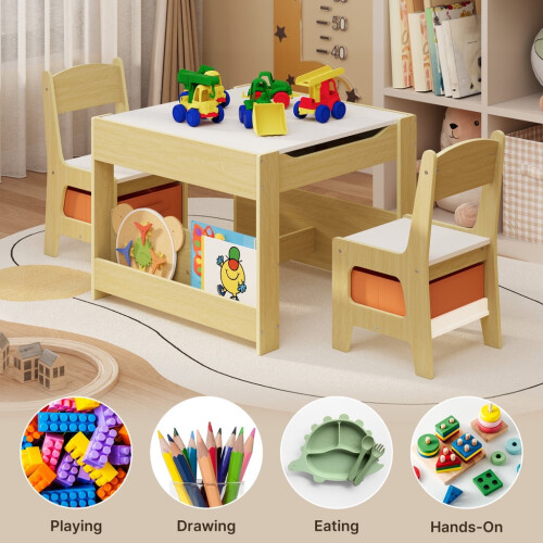 Kids Table and Chair Set Retro 3-Piece 2