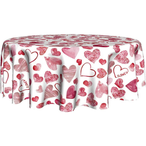 Red Heart Round Tablecloth 60" Polyester 1