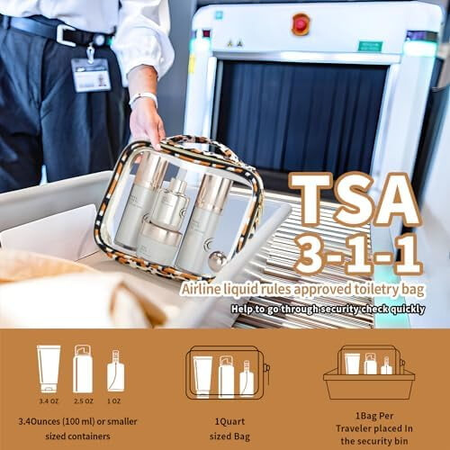 Leopardmönstrade TSA-godkända necessärer, 2-pack 2