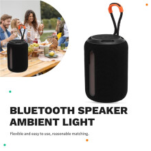 Portable   Speaker Wireless with RGB Color LED Light,  Surround Sound, Outdoor Travel Speaker Black