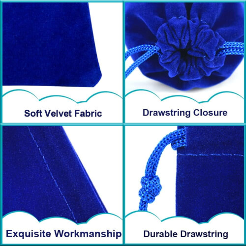 10 Pack Velvet Drawstring Bags 3x4 Inch 2