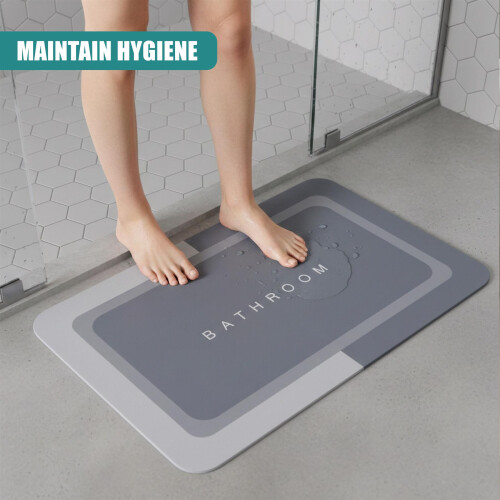 GEEZY GEEZY Non Slip Bathroom Mat Machine Washable Rubber Backed Shower Rug Bathroom Matt 1