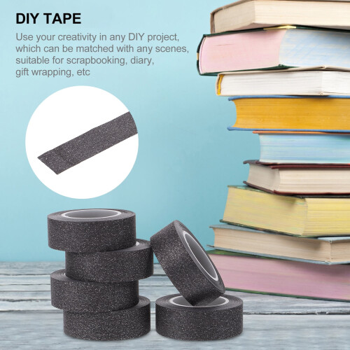 Σκισμένη ταινία μαύρη Washi DIY Art Glitter Scrapbooking Διακόσμηση φωτογραφικού άλμπουμ Χαρτί 1