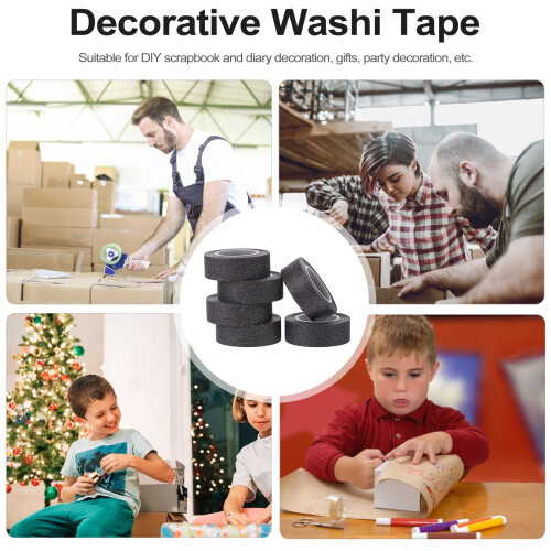 Σκισμένη ταινία μαύρη Washi DIY Art Glitter Scrapbooking Διακόσμηση φωτογραφικού άλμπουμ Χαρτί 2