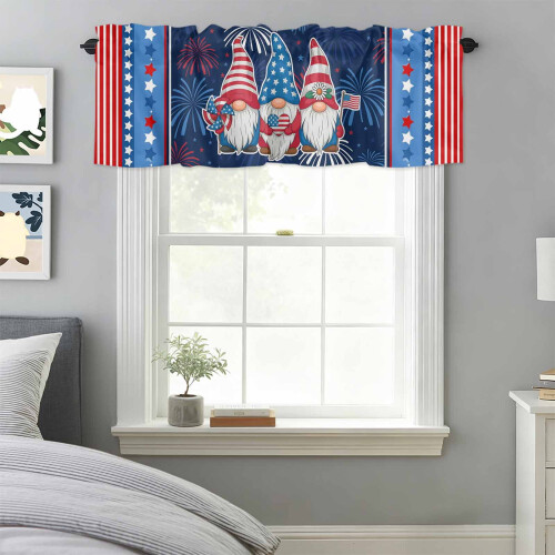 Παραθυρόφυλλο Gnome USA Flag 54x18in, Θήκη Ράβδων για Κουζίνα, Υπνοδωμάτιο, Μπάνιο, Σαλόνι 2