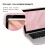 Capa protetora rosa para laptop compatível com MacBook de 15,6 polegadas, capa tipo pasta em couro PU com estampa de ursinho fofo e alça. 4