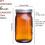 Βάζα από κεχριμπάρι, γυάλινα, 32oz με φαρδύ στόμιο, αεροστεγή καπάκια και ταινίες, 2